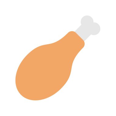 Tavuk Düz Vektör Simgesi Tasarımı