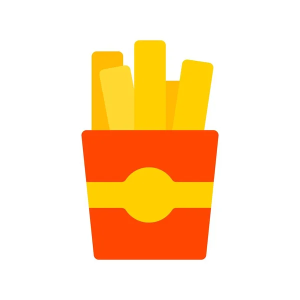 Fries Chips Flat Vector Icon Desig — Stockvector