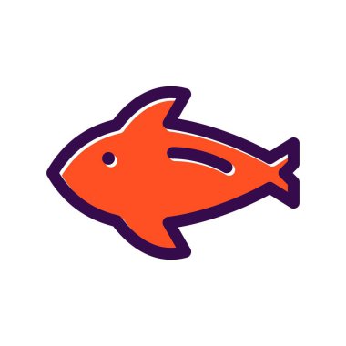 Balık Doldurulmuş Vektör Simgesi Tasarımı