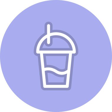 Milkshake Satır Çemberi Vektör Simgesi Tasarımı