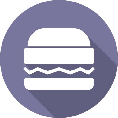  Burger Glyph Çember Vektör Simgesi Tasarımı