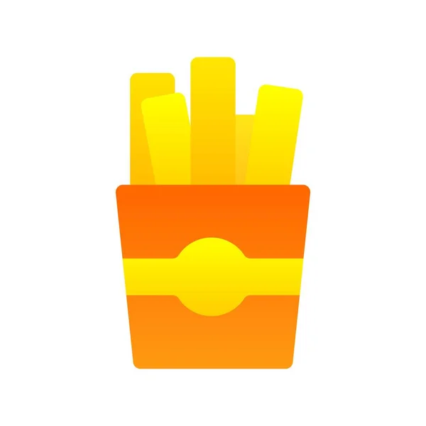 Fries Chips Flat Gradient Vector Icon Desig — Stockvector