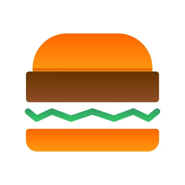 Burger Düz Gradyan Vektör Simgesi Tasarımı — Stok Vektör