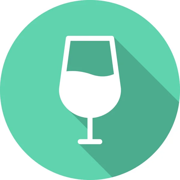 Wine Glass Glyph Circle Vector Icon Desig —  Vetores de Stock