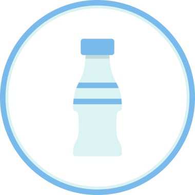 Su Şişesi Düz Çember Vektör Simgesi Tasarımı