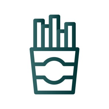 Kızartma Chips Çizgisi Gradyan Vektör Simgesi Tasarımı