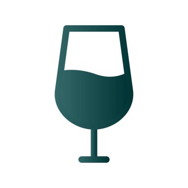 Şarap Kadehi Gradyan Vektör Simgesi Tasarımı