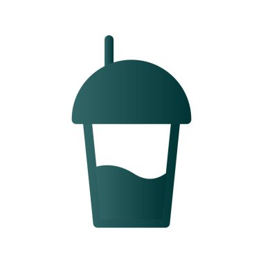 Milkshake Glyph Gradyan Vektör Simgesi Tasarımı
