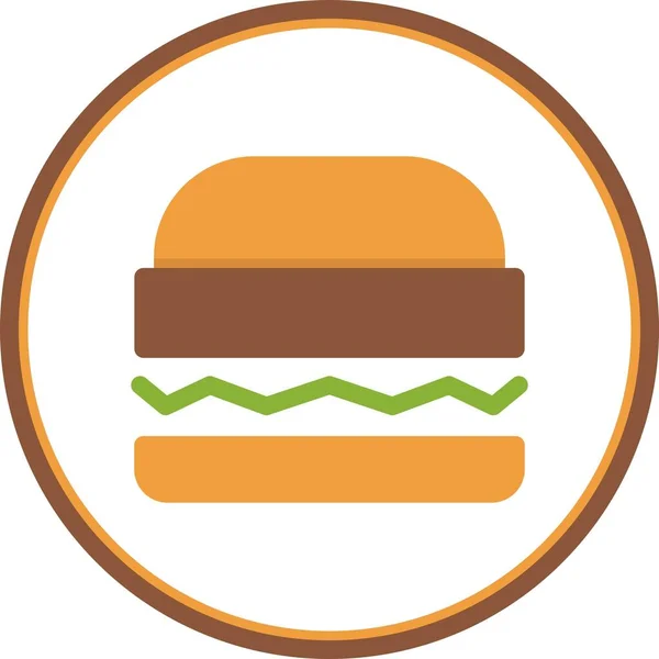 Burger Flat Circle Vector Icon Desig — Stock vektor