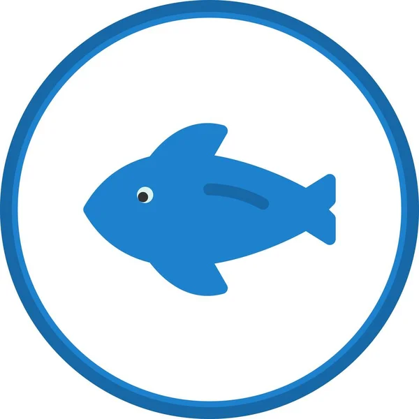 Fish Flat Circle Vector Icon Desig — Vector de stock