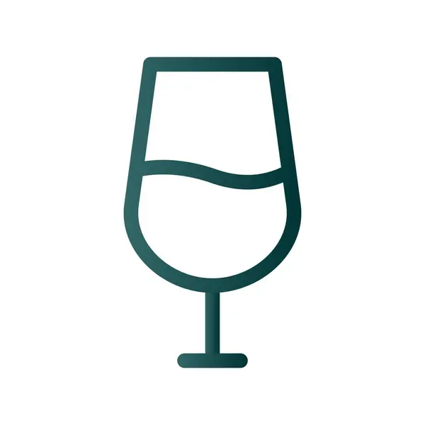 Wine Glass Line Gradient Vector Icon Desig —  Vetores de Stock