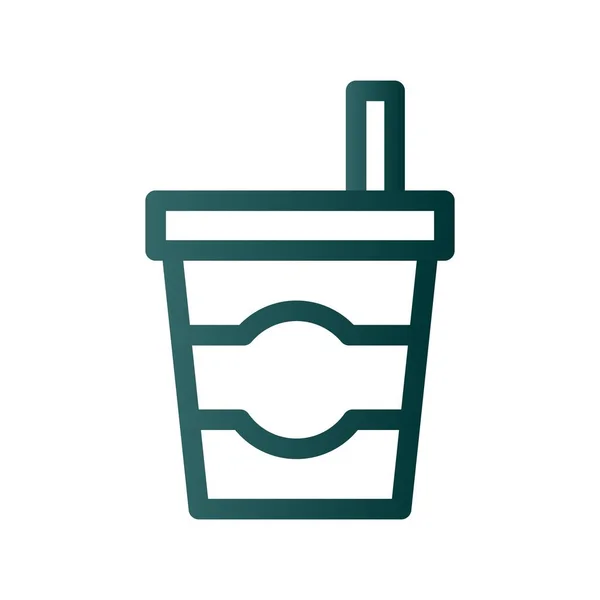 Kafein Çizgisi Gradyan Vektör Simgesi Tasarımı — Stok Vektör