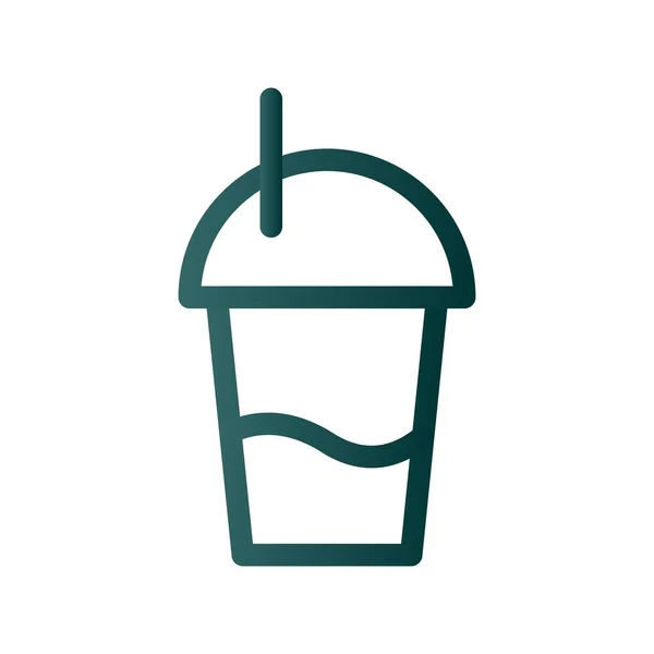 Milkshake Line Gradient Vector Icon Desig — Stock Vector