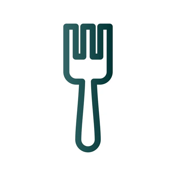 Fork Line Gradient Vector Icon Desig — Stock Vector