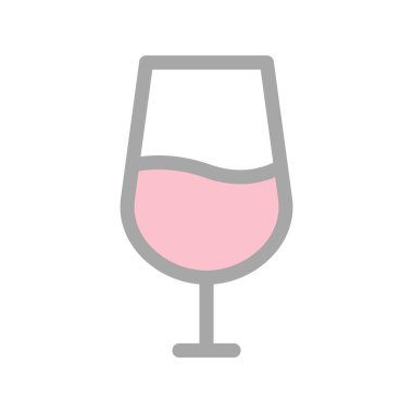 Şarap Cam Çizgisi Işık Vektörü Simgesi Tasarımı