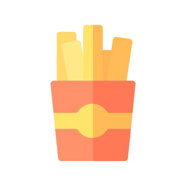 Fries Chips Flat Light Vector Icon Desig — Stockvector