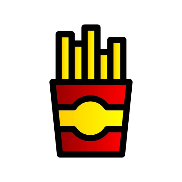 Friet Chips Gevulde Gradiënt Vector Icon Desig — Stockvector