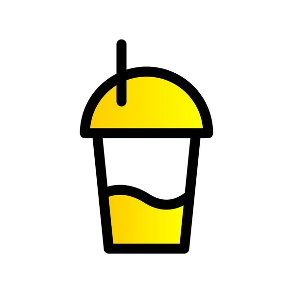 Milkshake Relleno Gradiente Vector Icono Desig — Vector de stock