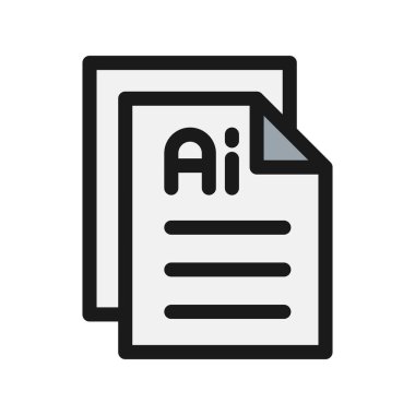  Ai Biçim Satırı Dolu Vektör Simgesi Tasarımı