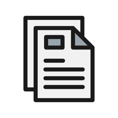 Belge Satırı Doldurulmuş Vektör Simgesi Tasarımı