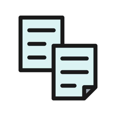 Belge Satırı Doldurulmuş Vektör Simgesi Tasarımı