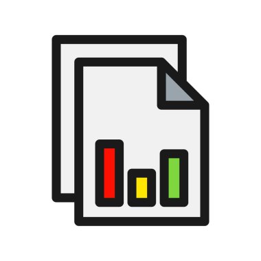 Belge Grafik Satırı Doldurulmuş Vektör Simgesi Tasarımı