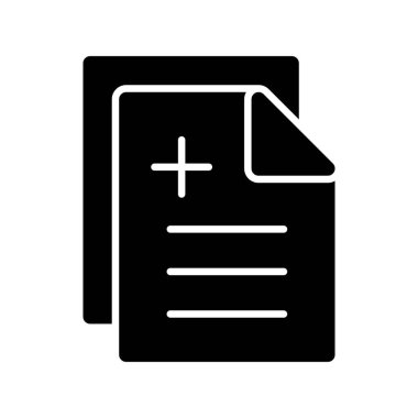  Tıbbi Belge Glyph Vektör Simgesi Tasarımı