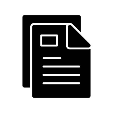 Belge Glyph Vektör Simgesi Tasarımı