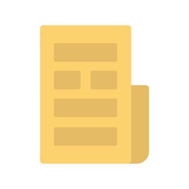 Gazete Kağıdı Düz Vektör Simgesi Tasarımı