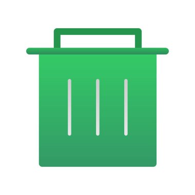 Çöp Düz Gradyan Vektör Simgesi Tasarımı