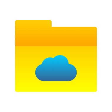 Bulut Dizini Düz Gradyan Vektör Simgesi Tasarımı