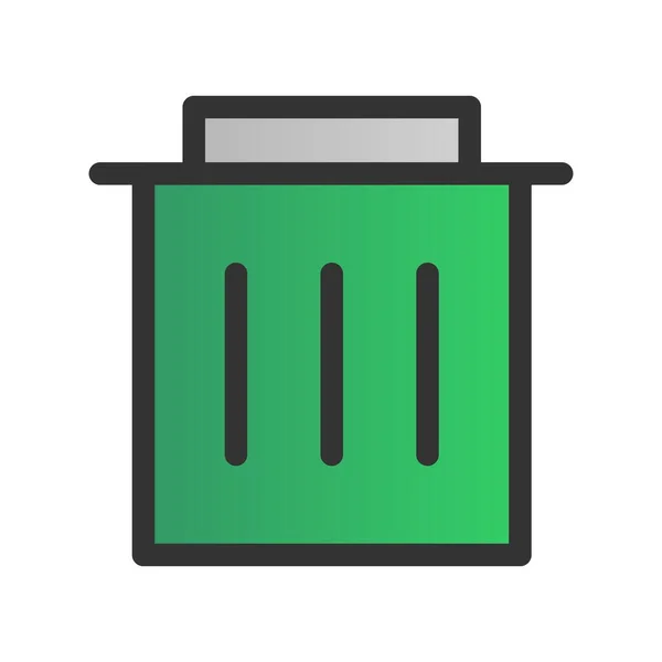 Trash Gefüllte Gradient Vector Icon Desig — Stockvektor