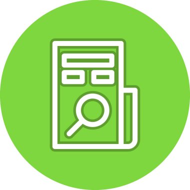 Büyütülen Cam Gazete Satırı Çember Vektör Simgesi Tasarımı