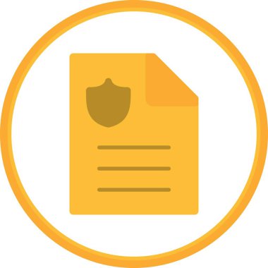 Belge Koruma Düz Çember Vektörü Simge Tasarımı