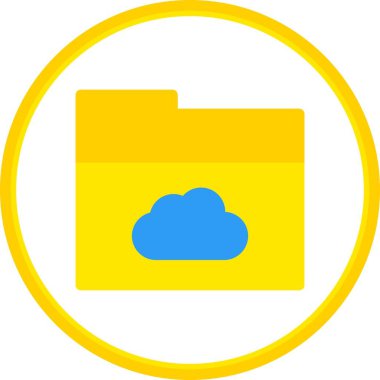 Bulut Dizini Düz Çember Vektör Simgesi Tasarımı