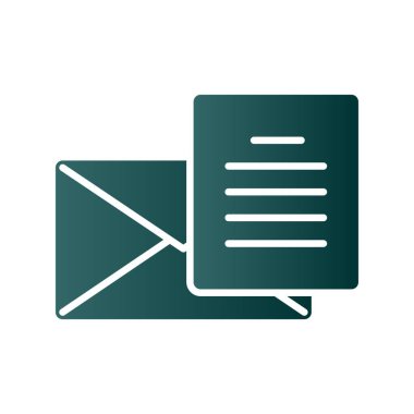 E- posta Glyph Gradyan Vektör Simgesi Tasarımı