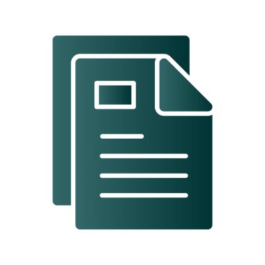 Belge Glyph Gradyan Vektör Simgesi Tasarımı