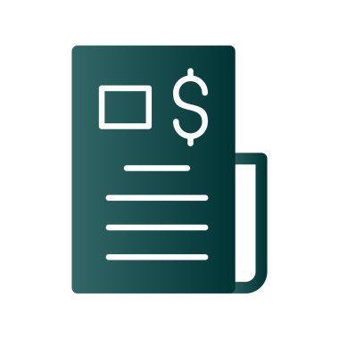 Satış Gazetesi Glyph Gradyan Vektör Simgesi Tasarımı