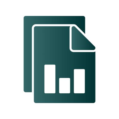 Belge Grafik Grafiği Gradyan Vektör Simgesi Tasarımı