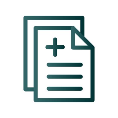 Tıbbi Belge Çizgisi Gradyan Vektör Simgesi Tasarımı