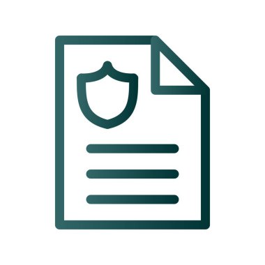 Belge Koruma Satırı Gradyan Vektör Simgesi Tasarımı