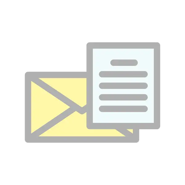 Mail Line Gefüllter Lichtvektor Icon Desig — Stockvektor