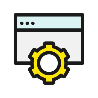  Web Ayarlama Satırı Doldurulmuş Vektör Simgesi Tasarımı