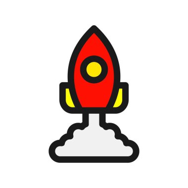 Roket Satırı Dolu Vektör Simgesi Tasarımı