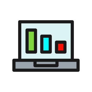 Sunum Satırı Dolu Vektör Simgesi Tasarımı