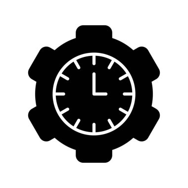 Zaman Yönetimi Glyph Vektör Simgesi Tasarımı