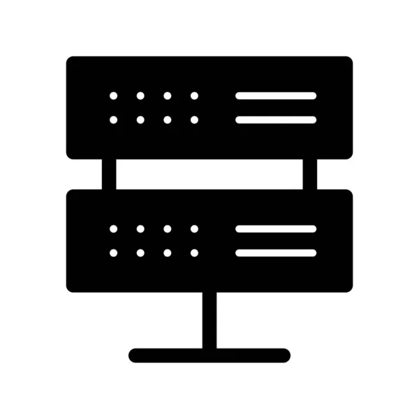 Glyph Vector Icon Desig Serveru — Stockový vektor