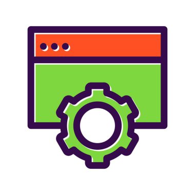 Web Ayarlaması Dolu Vektör Simgesi Tasarımı