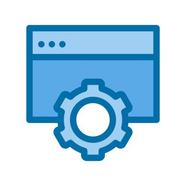 Web Ayarları Dolu Mavi Vektör Simgesi Tasarımı