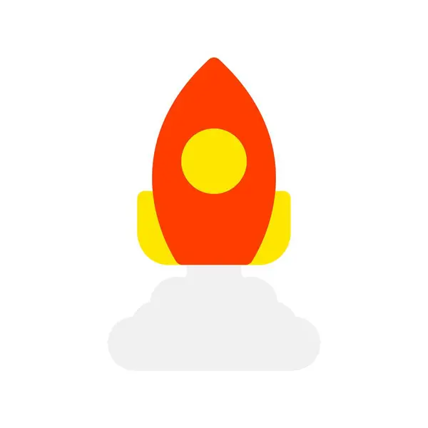 Rocket Flat Vector Icon Desig — Stock vektor